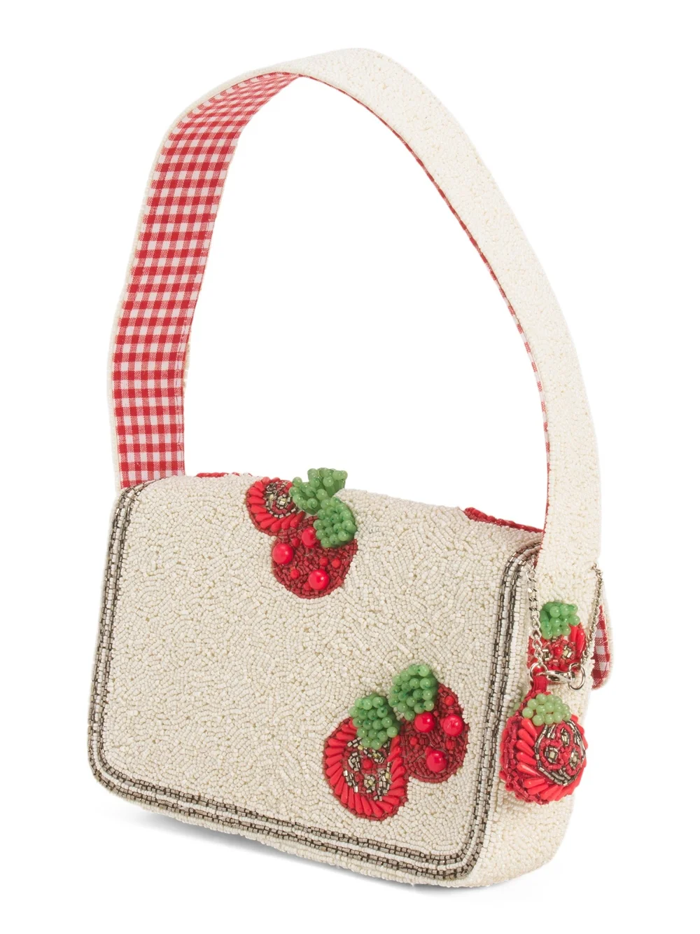 Beaded Tomato Shoulder Handbag